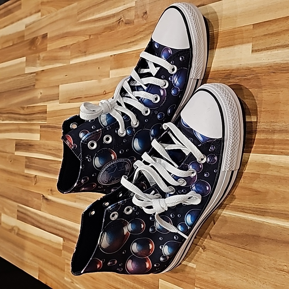 Converse All Star hi-top shoes, unique bubble pattern, unisex